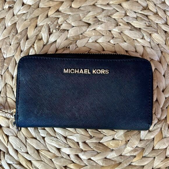 Michael Kors Handbags - Michael Kors Black and Gold Credit Card Wallet